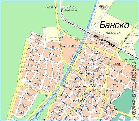 mapa de Bansko em bulgara