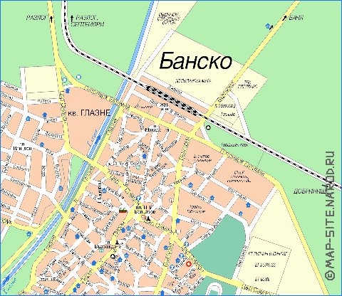 mapa de Bansko em bulgara