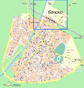 mapa de Bansko em bulgara