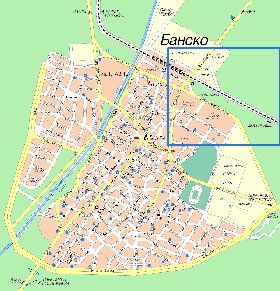 mapa de Bansko em bulgara