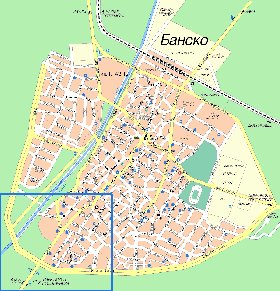 mapa de Bansko em bulgara