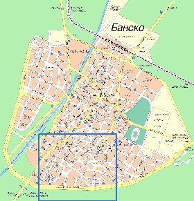 mapa de Bansko em bulgara