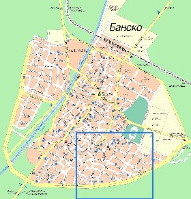 mapa de Bansko em bulgara