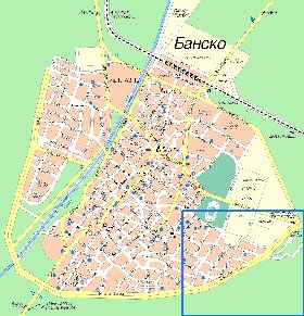 mapa de Bansko em bulgara