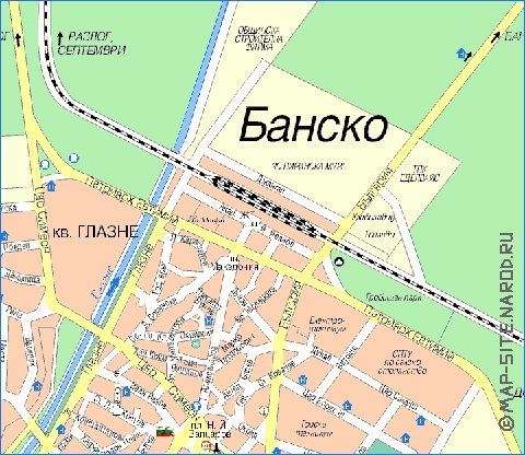 mapa de Bansko em bulgara