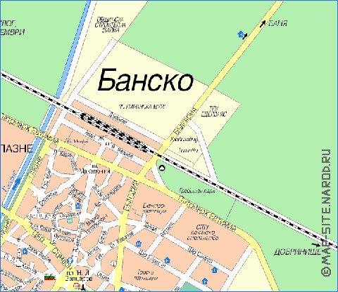 mapa de Bansko em bulgara