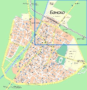 mapa de Bansko em bulgara