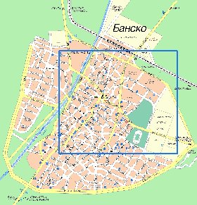 mapa de Bansko em bulgara