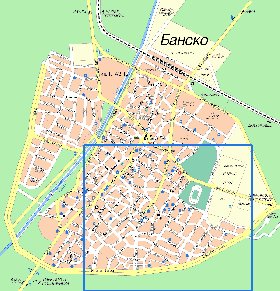 mapa de Bansko em bulgara