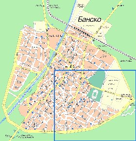 mapa de Bansko em bulgara