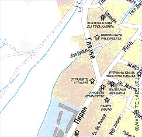 mapa de Bansko em ingles