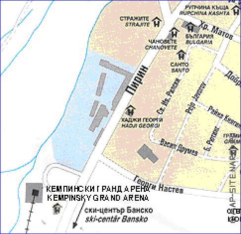 mapa de Bansko em ingles