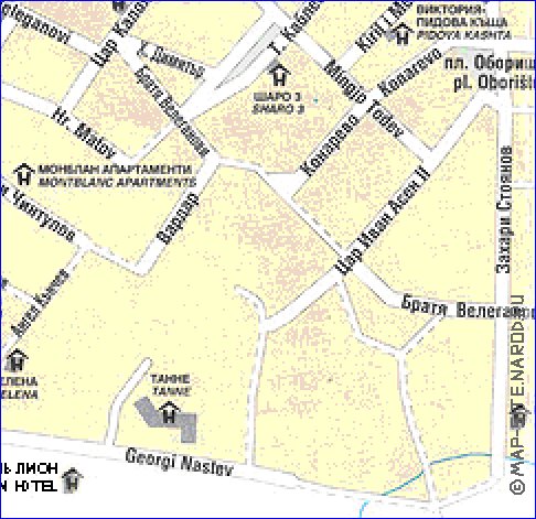 mapa de Bansko em ingles