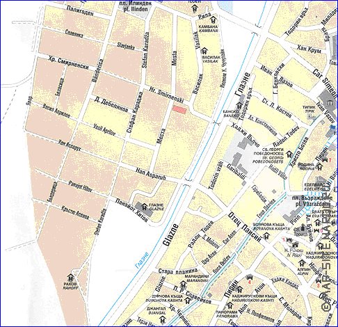 mapa de Bansko em ingles