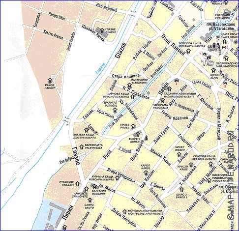 mapa de Bansko em ingles