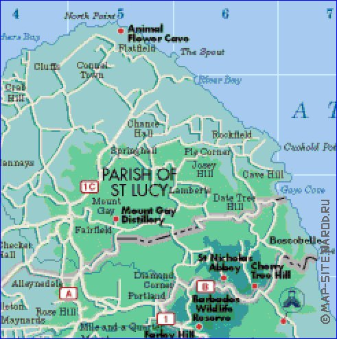 Administrativa mapa de Barbados