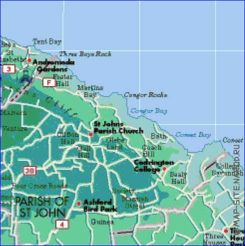 Administrativa mapa de Barbados