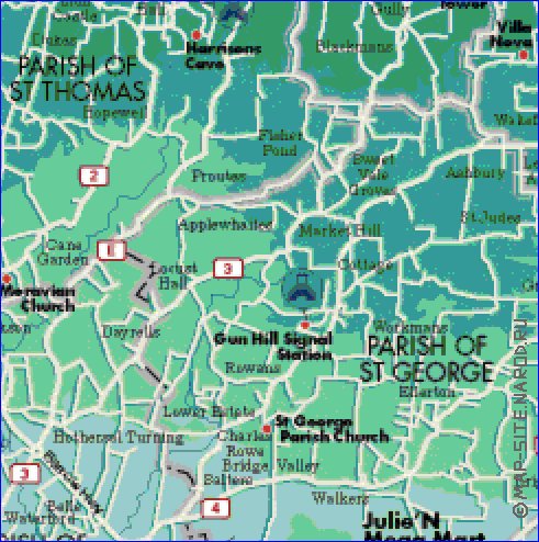 Administrativa mapa de Barbados