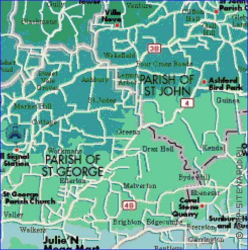 Administrativa mapa de Barbados