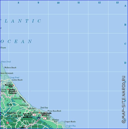 Administrativa mapa de Barbados