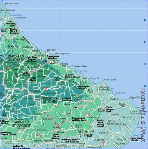 Administratives carte de Barbade