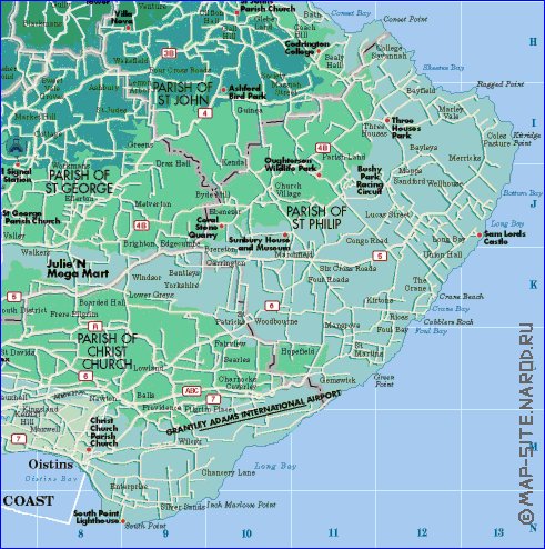 Administrativa mapa de Barbados