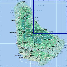 Administrativa mapa de Barbados