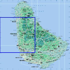 Administratives carte de Barbade