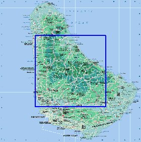 Administratives carte de Barbade