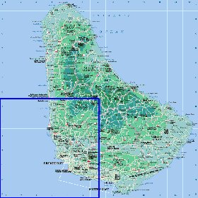 Administratives carte de Barbade