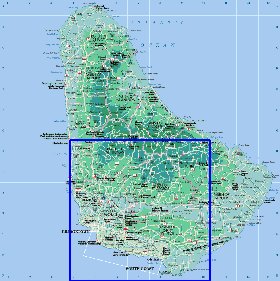 Administrativa mapa de Barbados