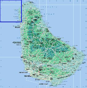 Administrativa mapa de Barbados