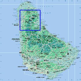 Administrativa mapa de Barbados