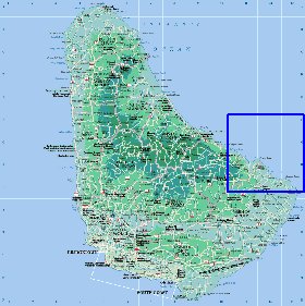 Administrativa mapa de Barbados