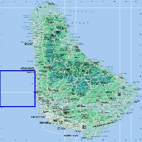 Administrativa mapa de Barbados