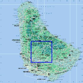 Administrativa mapa de Barbados