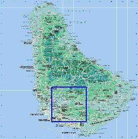 Administrativa mapa de Barbados