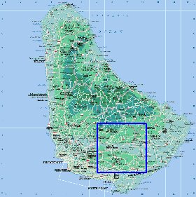 Administrativa mapa de Barbados