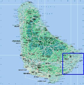 Administrativa mapa de Barbados