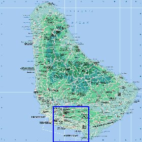 Administrativa mapa de Barbados