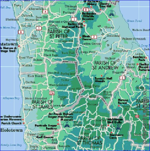 Administratives carte de Barbade