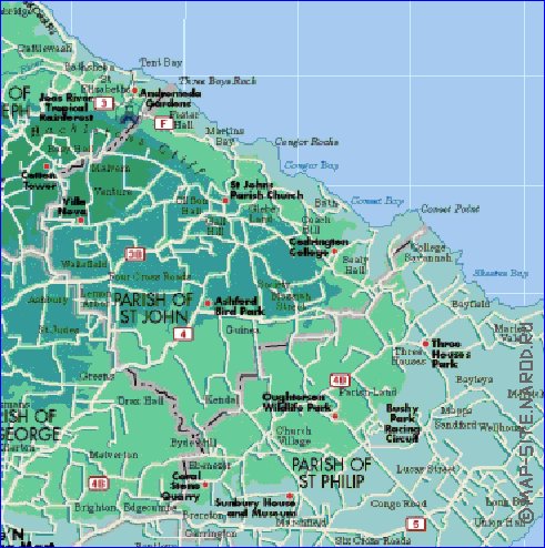 Administrativa mapa de Barbados