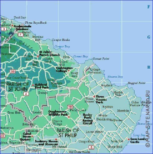 Administrativa mapa de Barbados