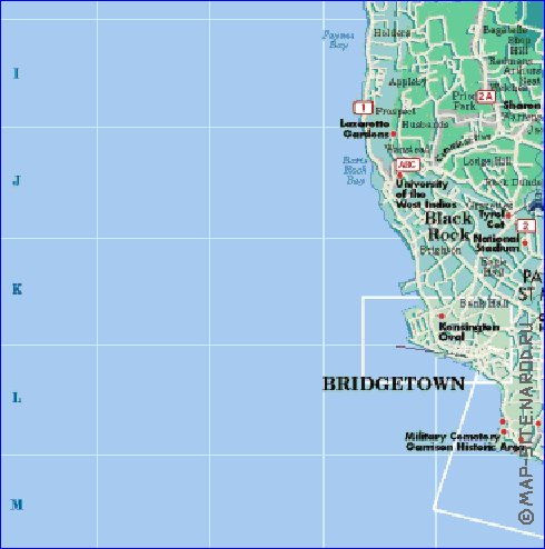 Administrativa mapa de Barbados