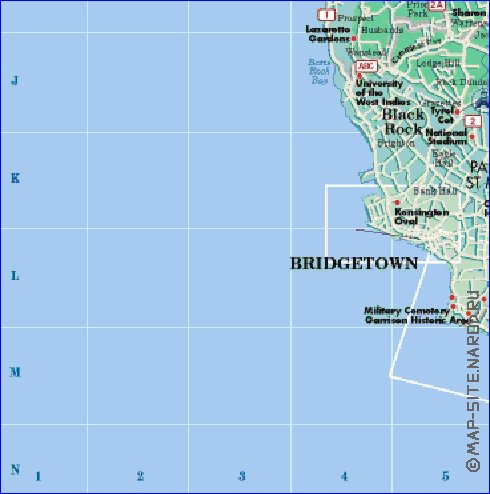 Administrativa mapa de Barbados