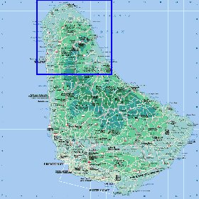 Administrativa mapa de Barbados