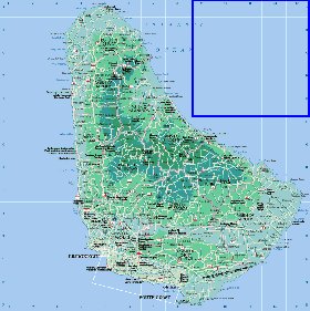 Administrativa mapa de Barbados