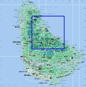 Administrativa mapa de Barbados