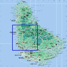 Administrativa mapa de Barbados