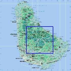 Administratives carte de Barbade